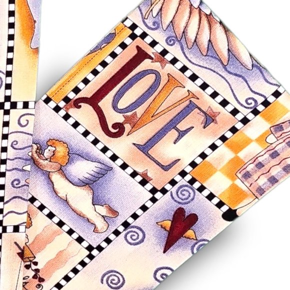 Home Dining Cloth Napkins Set (4) Messages From Angels Pattern Super Colorful - Picture 6 of 8